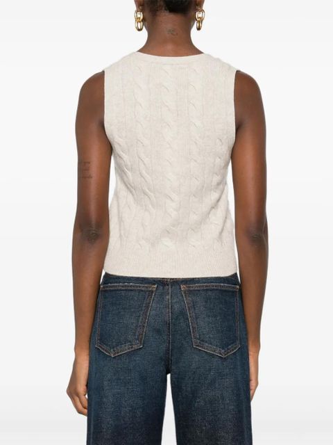 DÔEN cable-knit button vest - Neutrals