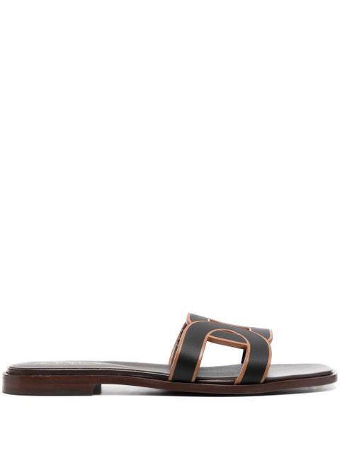 Tod's leather logo strap sandals - Black - zdjęcie produktu nr 1