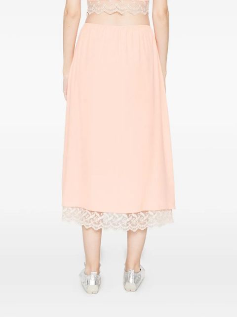 Simone Rocha lace-trim midi skirt - Orange