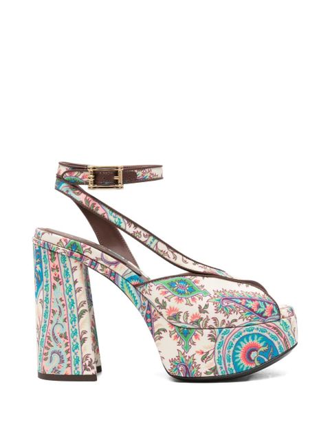 ETRO Paisley-pattern platform-heel sandals - Neutrals - zdjęcie produktu nr 1