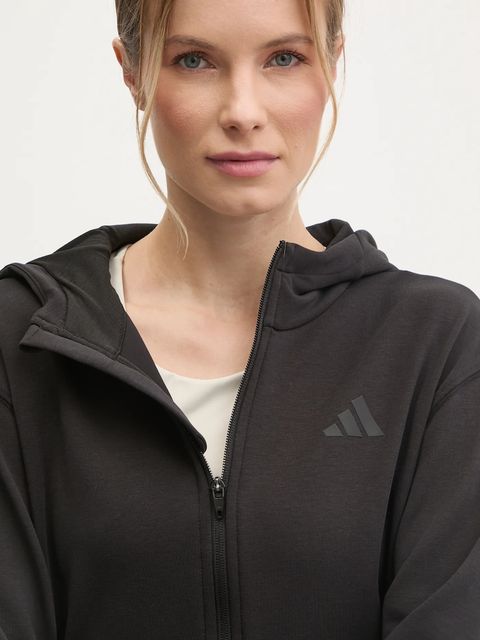 adidas Performance bluza treningowa Designed for Training kolor czarny z kapturem gładka JP2654