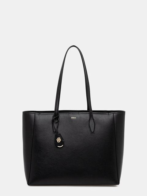 BOSS torebka skórzana kolor czarny 50547750