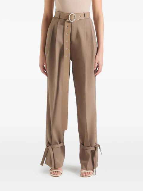 Manière De Voir Suzanne oversized-belt ankle-tie tailored trousers - Neutrals - zdjęcie produktu nr 1