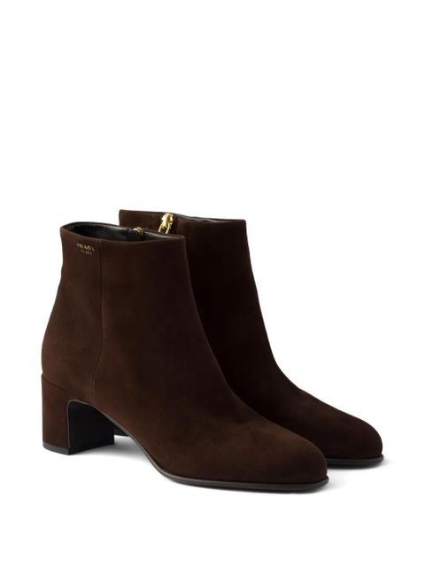 Prada 55mm side-zip leather boots - Brown