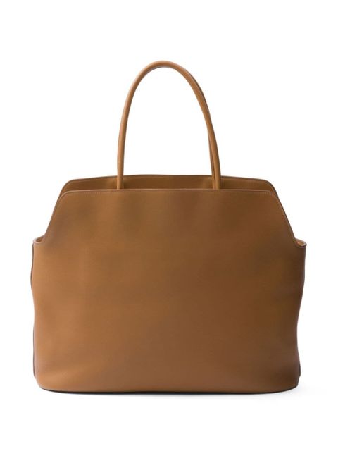 Prada large leather tote bag - Brown - zdjęcie produktu nr 2