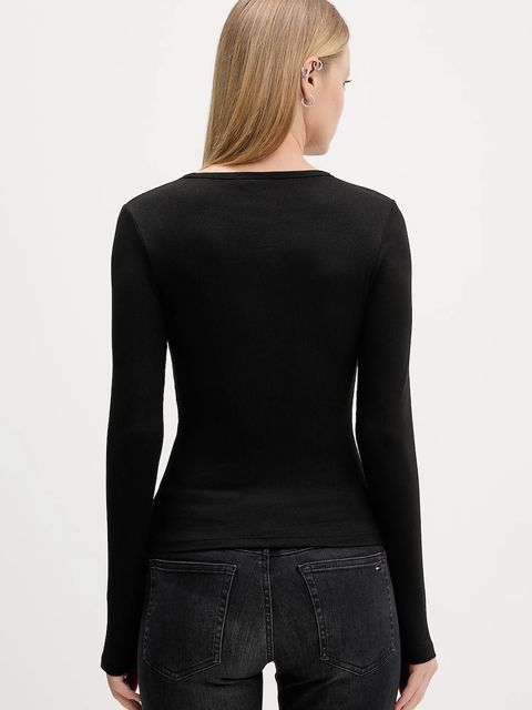 Tommy Jeans longsleeve 2-pack damski kolor czarny DW0DW17716 - zdjęcie produktu nr 2