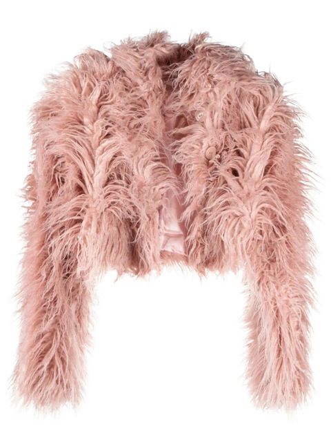 Cult Gaia Adda cropped faux-fur jacket - Pink - zdjęcie produktu nr 1