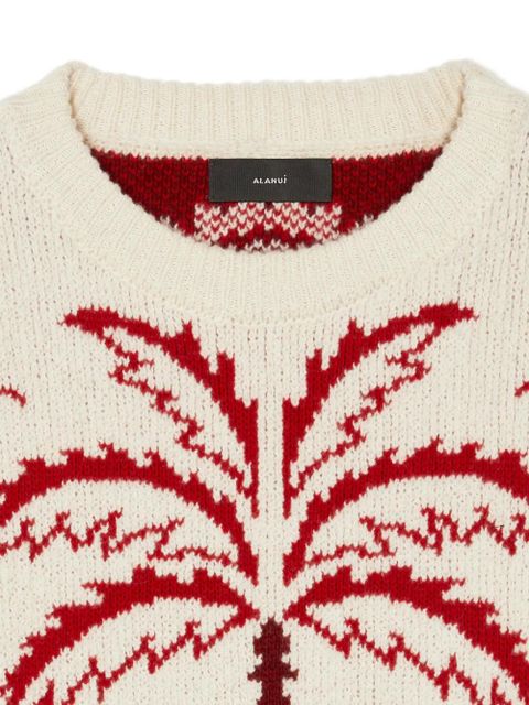 Alanui Glimpse Of Eden palm-tree paisley sweater - White
