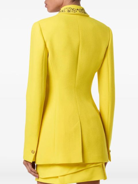 Versace crystal-embellished blazer - Yellow