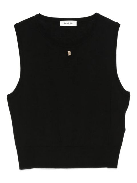 SANDRO sleeveless round-neck tank top - Black - zdjęcie produktu nr 1
