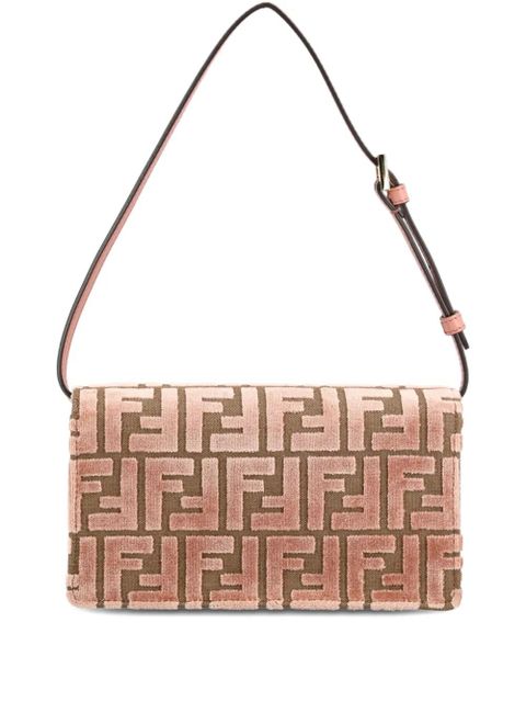 FENDI medium Baguette jacquard-velvet shoulder bag - Pink - zdjęcie produktu nr 2