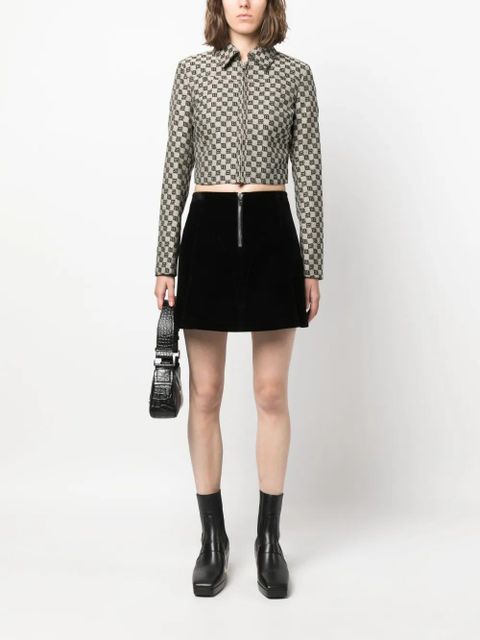 MISBHV cropped monogram-jacquard jacket - Neutrals - zdjęcie produktu nr 2