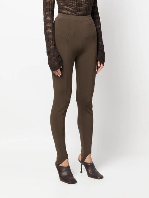 Nanushka stirrup-cuffs high-waisted leggings - Brown