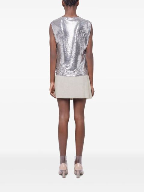 Rabanne pleated mini skirt - Neutrals