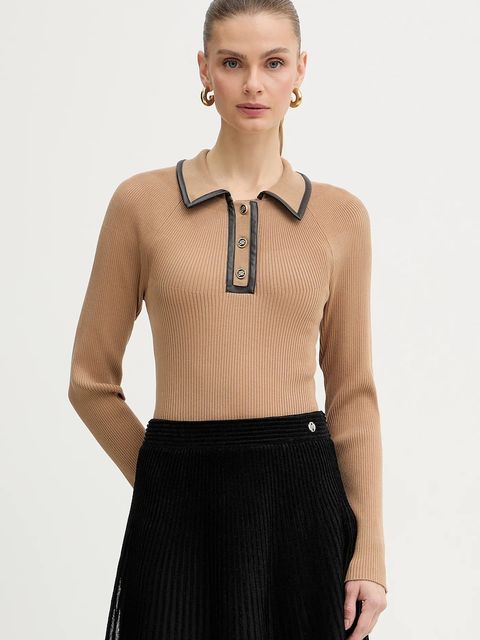 Karl Lagerfeld sweter damski kolor beżowy lekki B1W18009 - zdjęcie produktu nr 1