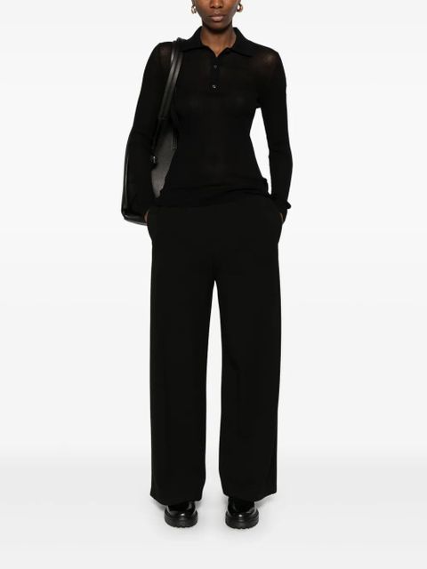 Moncler fine-ribbed polo top - Black - zdjęcie produktu nr 2