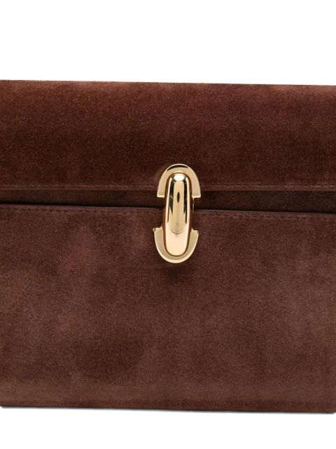 Savette suede clasp shoulder bag - Brown
