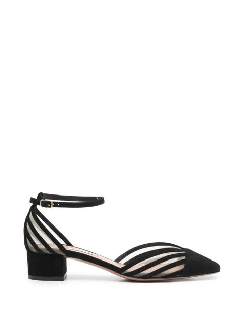Aquazzura Alana striped pumps - Black