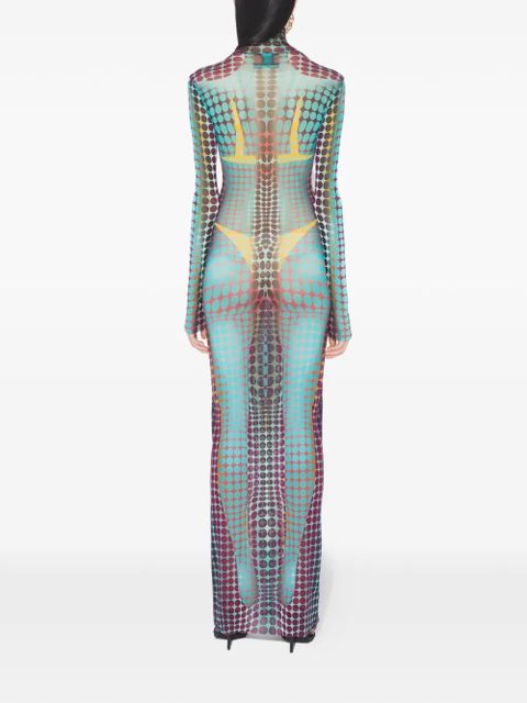 Jean Paul Gaultier long-sleeve dots maxi dress - Blue - zdjęcie produktu nr 2