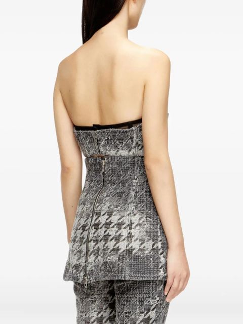 Diesel denim-jacquard corset top - Black