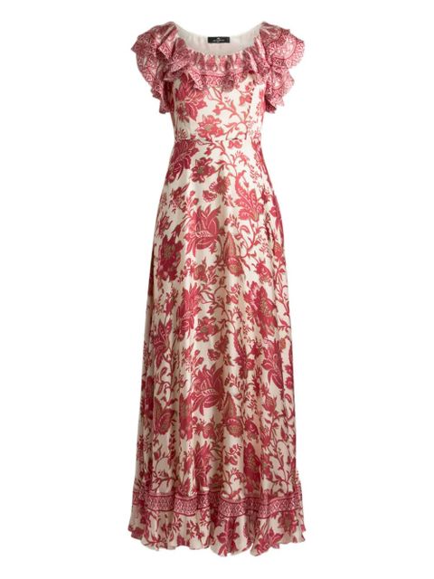 ETRO ruffled floral-print dress - Neutrals - zdjęcie produktu nr 1