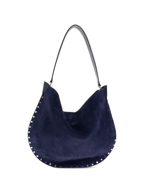 ISABEL MARANT Oskan Soft studded suede shoulder bag - Blue