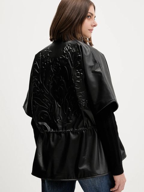 Desigual kurtka REVIVAL RICHMOND kolor czarny przejściowa oversize 25WAIP04