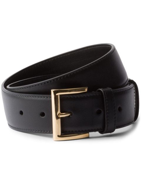 Prada triangle-logo leather belt - Black - zdjęcie produktu nr 1