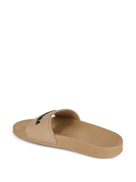 Balenciaga logo-print slide sandals - Neutrals