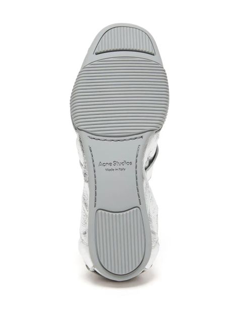 Acne Studios lace-up leather ballet flats - Silver