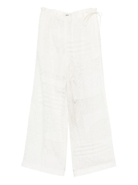 FENDI lace-panel trousers - White