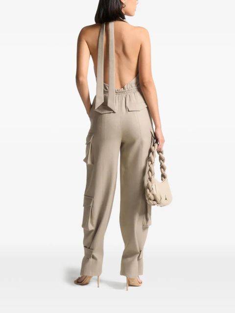 Manière De Voir halterneck cargo jumpsuit - Brown