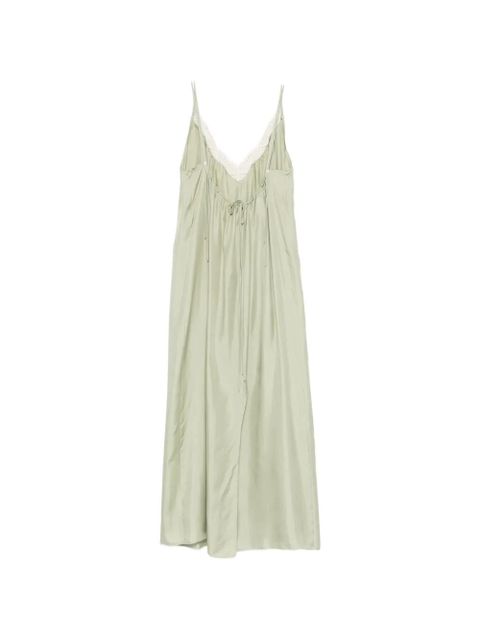 Alysi lace-trim gathered maxi dress - Green - zdjęcie produktu nr 2