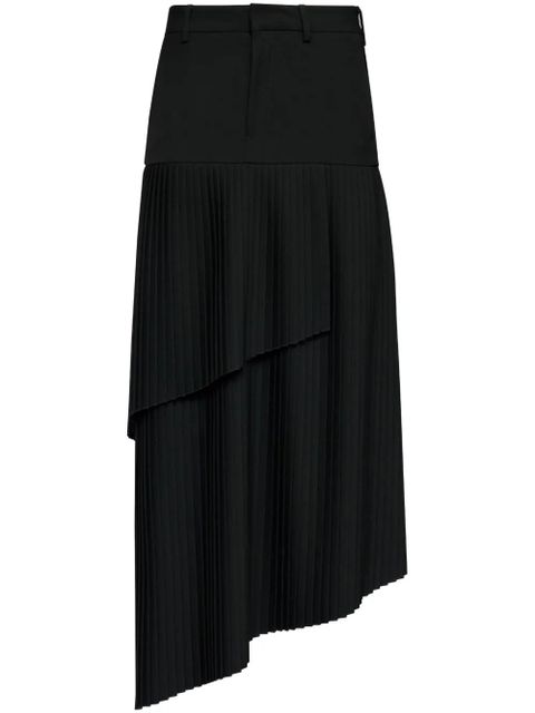 MM6 Maison Margiela asymmetric fluid gabardine maxi skirt - Black - zdjęcie produktu nr 1