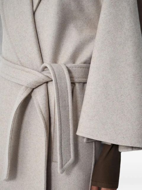 Max Mara peak-lapels self-tie coat - Neutrals