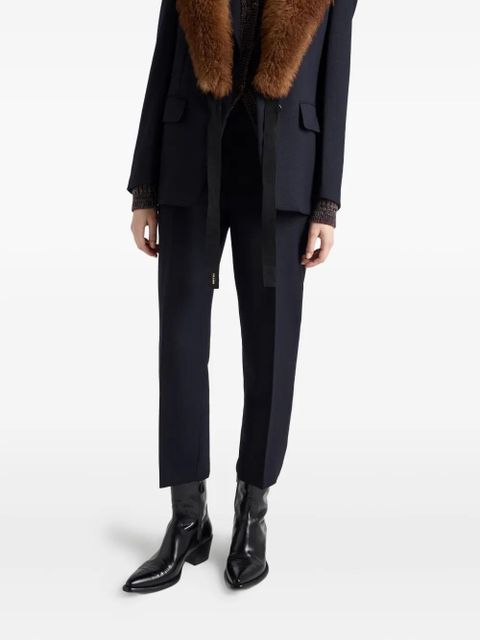 Prada rush-stitch wool trousers - Blue