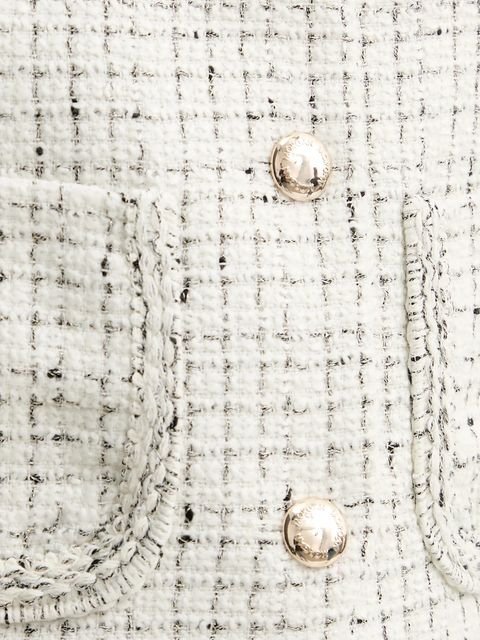 Morgan marynarka kolor biały jednorzędowa wzorzysta VGABY