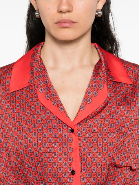 SANDRO printed cropped shirt - Red