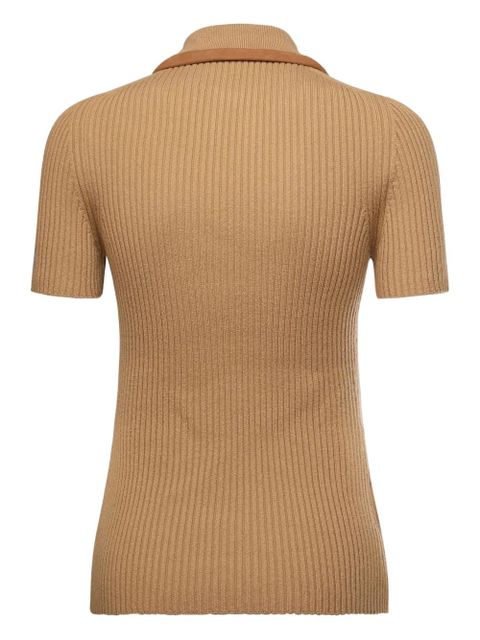 Miu Miu ribbed polo shirt - Neutrals