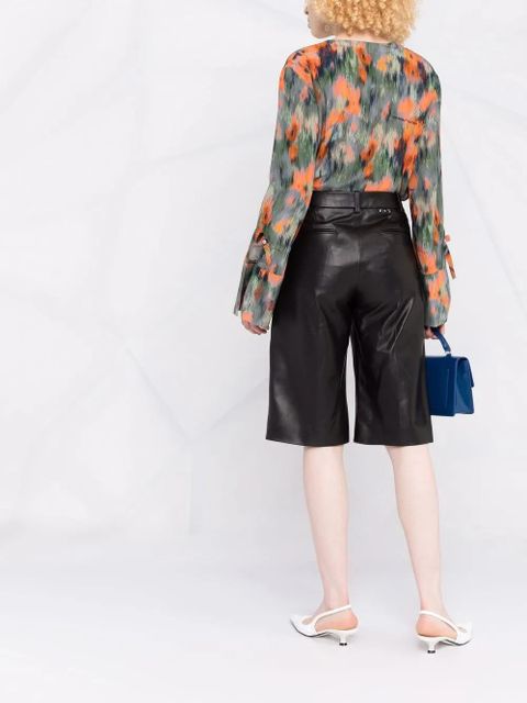 Off-White leather tailored shorts - Black