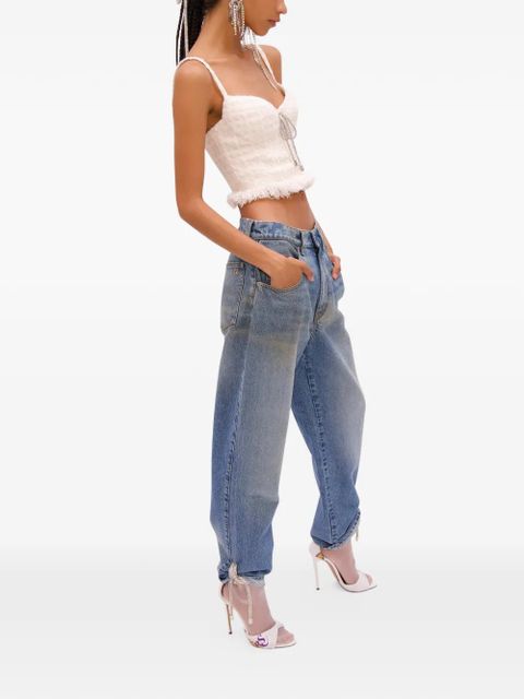 AREA tweed-texture top - Neutrals