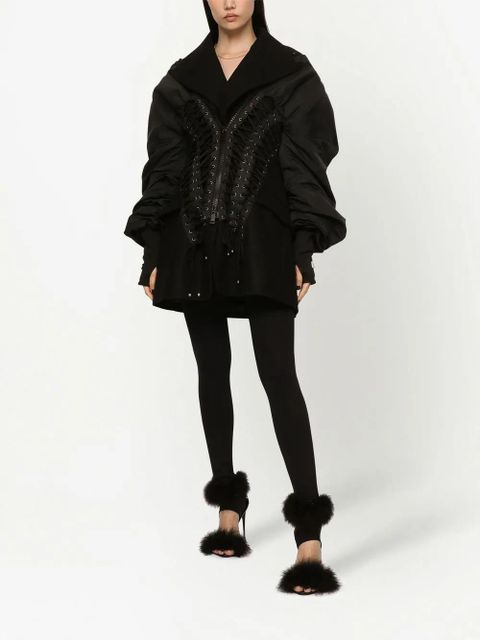 Dolce & Gabbana lace-up bomber jacket - Black