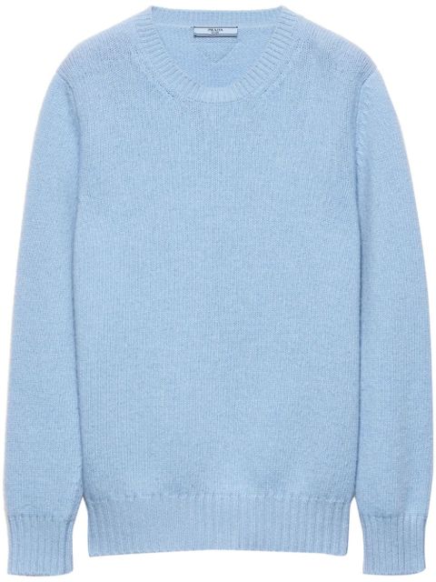 Prada Wool and cashmere crew-neck sweater - Blue - zdjęcie produktu nr 1