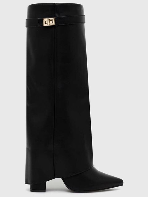 Answear Lab kozaki damskie kolor czarny na słupku - zdjęcie produktu nr 1