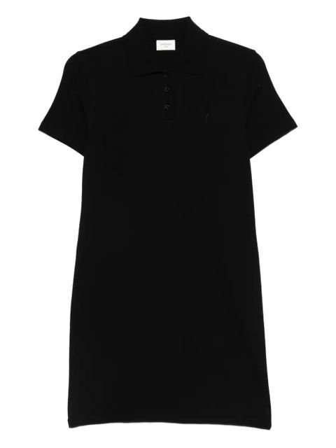 Saint Laurent polo-collar mini dress - Black - zdjęcie produktu nr 1