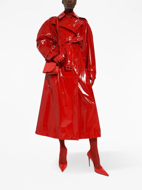 Dolce & Gabbana storm-flap patent trench coat - Red - zdjęcie produktu nr 2