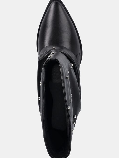 GOE kozaki skórzane damskie kolor czarny na słupku SS2N4217 BLACK - zdjęcie produktu nr 2