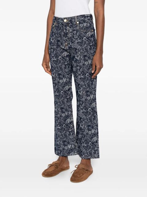 GANNI floral trousers - Blue