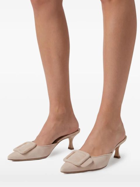 Manolo Blahnik Maysale 50mm suede pumps - Neutrals