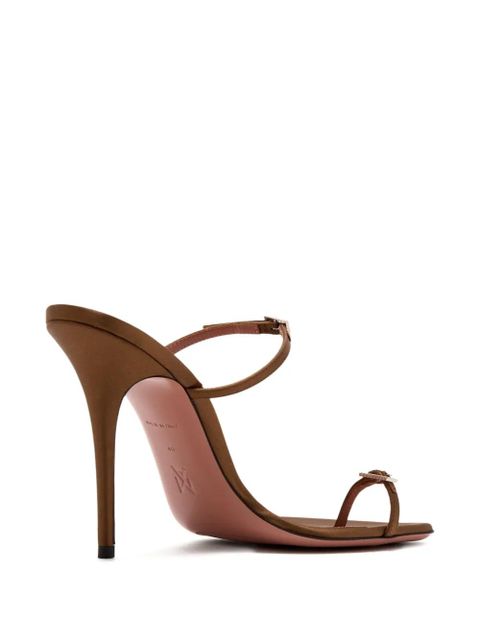 Amina Muaddi 105mm Adut crystal-buckle sandals - Brown